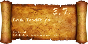 Bruk Teodóra névjegykártya